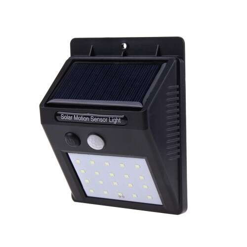 Motion Light 20 LED-es napelemes kültéri LED Lámpa alkonyat kapcsolóval és mozgásérzékelővel